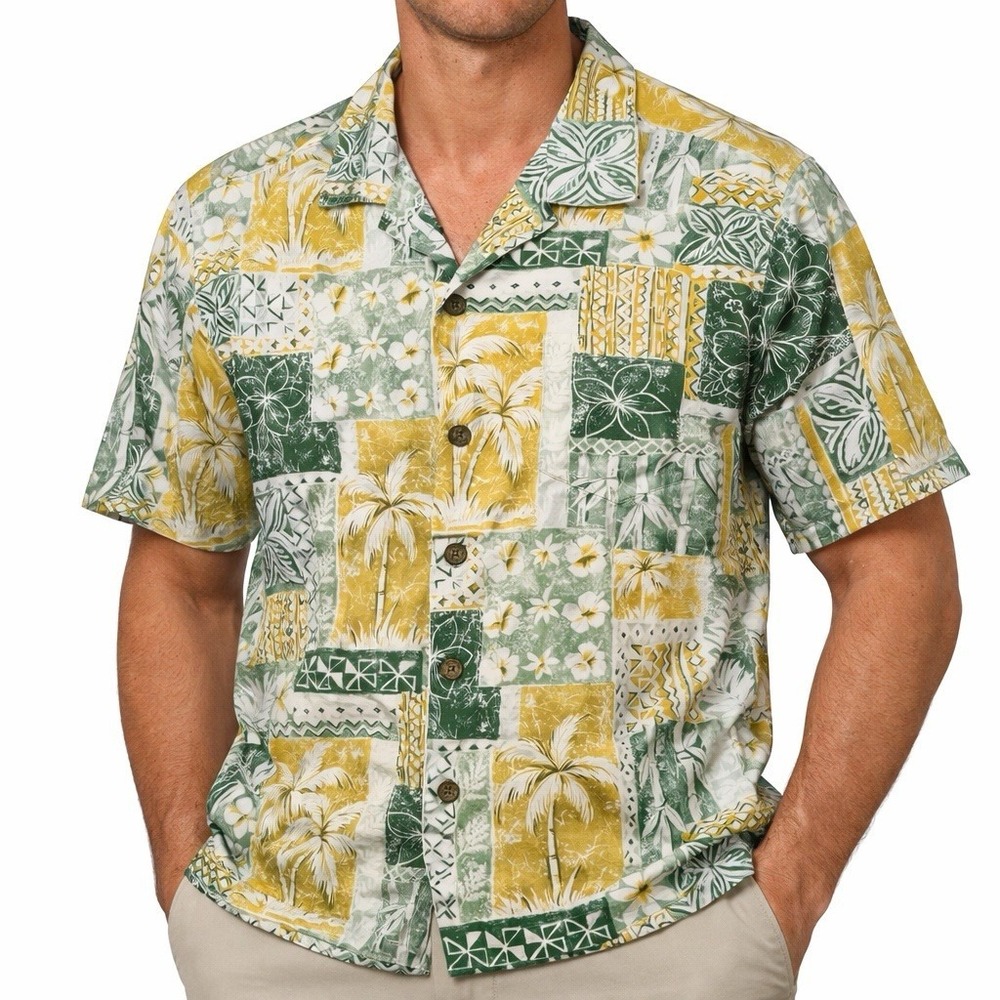 Hawaiian Reserve‎ Collection Aloha Shirt Mens 100% Cotton Tropical Sz L